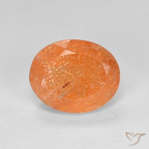 2.85ct 天然 ヤムオレンジ サンストーン, 楕円形, 半透明