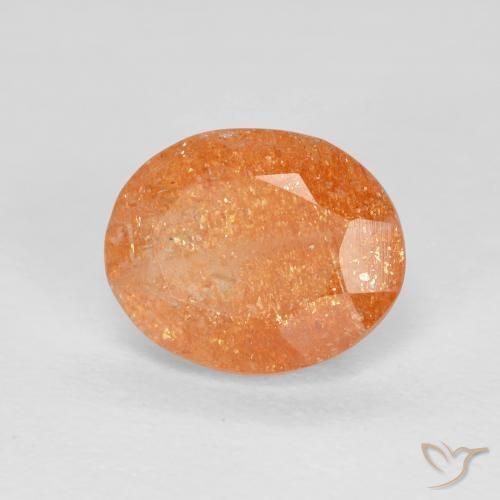 2.51ct 天然 ディープオレンジ サンストーン, 楕円形, 透明