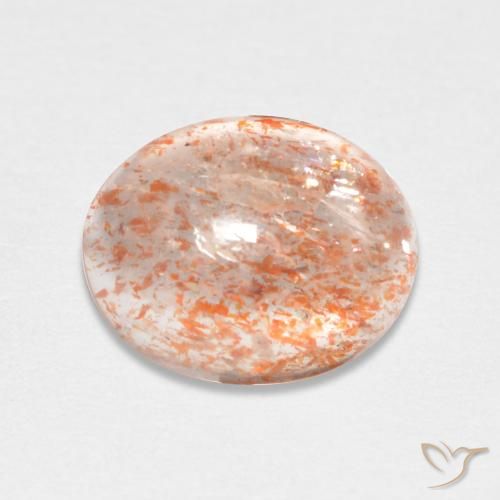 1.68ct 天然 薄いタイガーオレンジ サンストーン, 楕円形, 半透明