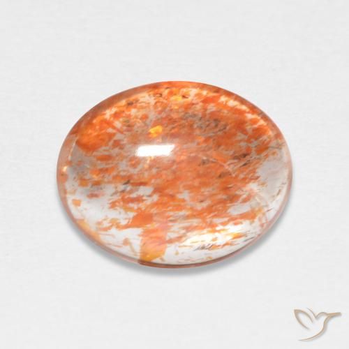 1.57ct 天然 ジンジャーオレンジ サンストーン, 楕円形, 半透明