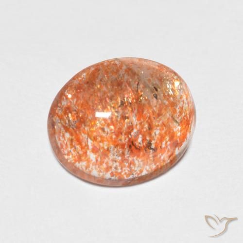 1.86ct 天然 鮮やかなオレンジ サンストーン, 楕円形, 半透明