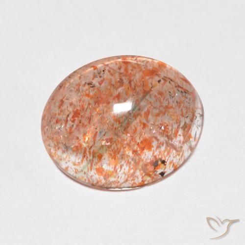 2.37ct 天然 ジンジャーオレンジ サンストーン, 楕円形, 半透明