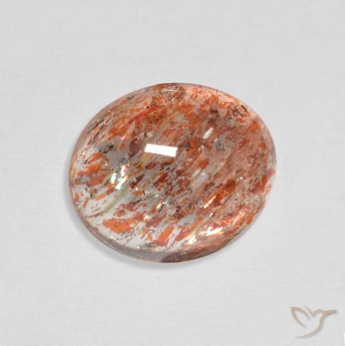 2.17ct 天然 赤みがかったオレンジ サンストーン, 楕円形, 半透明