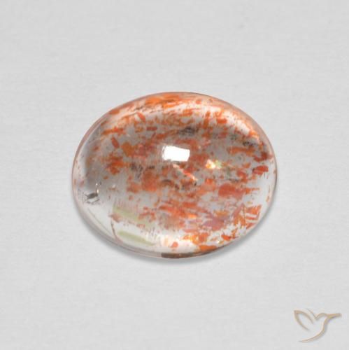 1.71ct 天然 赤みがかったオレンジ サンストーン, 楕円形, 半透明