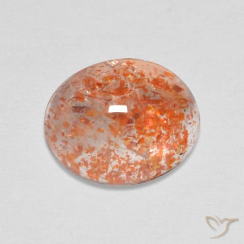 2.07ct 天然 赤みがかったオレンジ サンストーン, 楕円形, 半透明