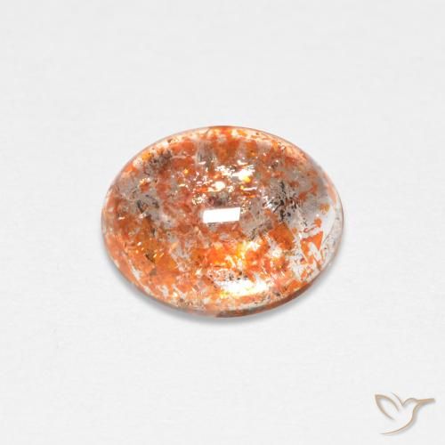 1.45ct 天然 ミディアムオレンジ サンストーン, 楕円形, 半透明