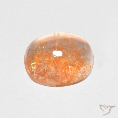 1.46ct 天然 Medium Light-Orange サンストーン, 楕円形, 半透明