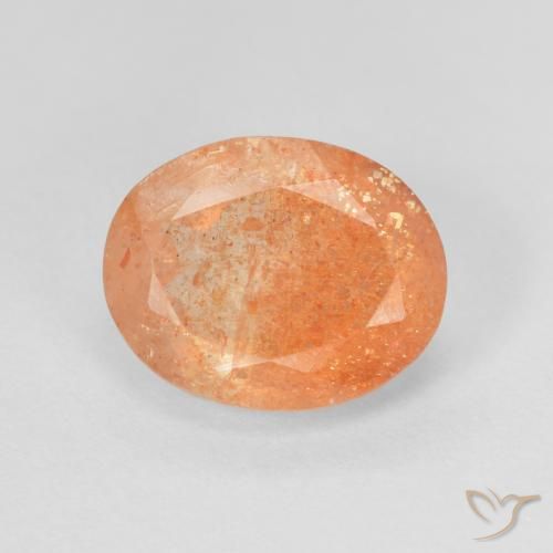 2.83ct 天然 ディープオレンジ サンストーン, 楕円形, 半透明