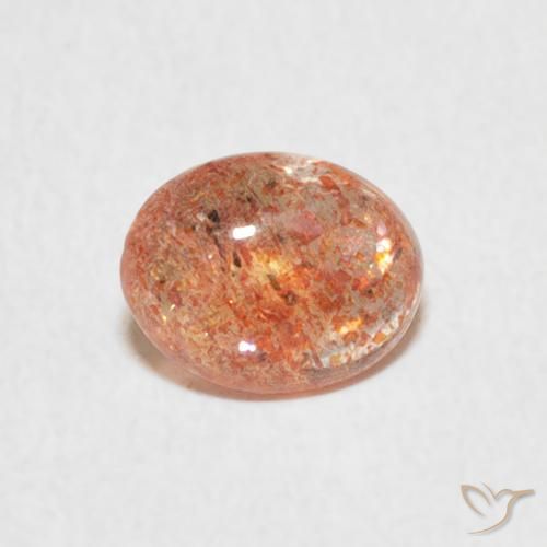 0.77ct 天然 ジンジャーオレンジ サンストーン, 楕円形, 半透明