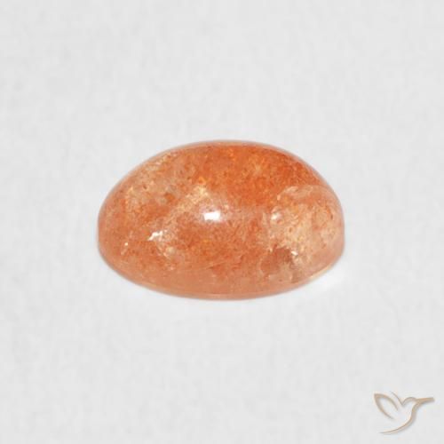 1.08カラットの天然Medium Light-Orangeサンストーン、楕円形、半透明