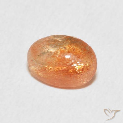 0.94カラットの天然Medium Light-Orangeサンストーン、楕円形、半透明