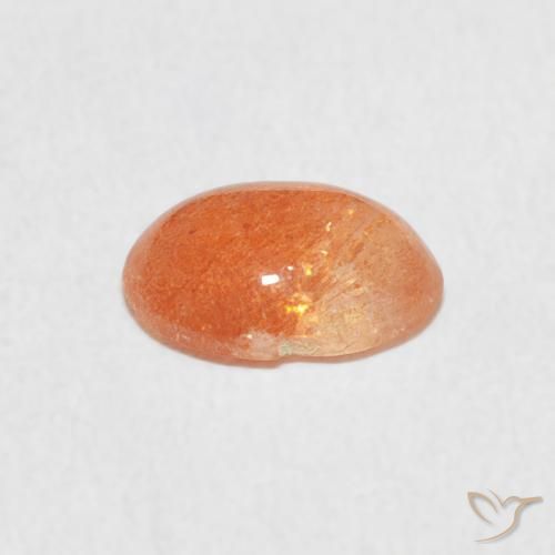 0.94カラットの天然Medium Light-Orangeサンストーン、楕円形、半透明