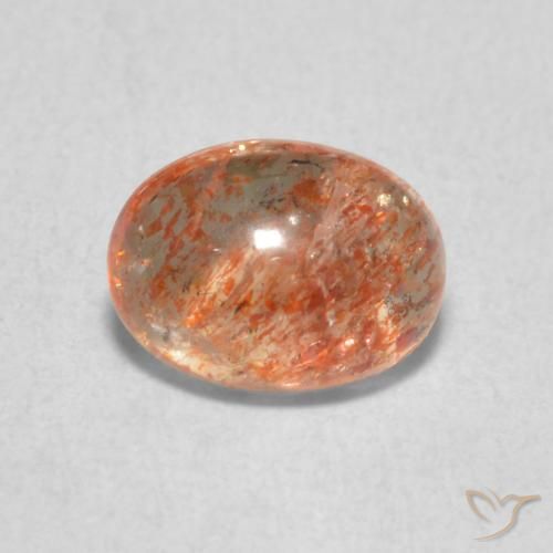 1.17ct 天然 ジンジャーオレンジ サンストーン, 楕円形, 半透明