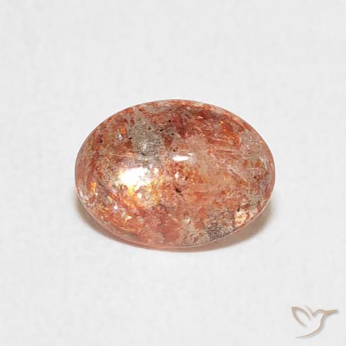 0.91ct 天然 グレープフルーツオレンジ サンストーン, 楕円形, 半透明