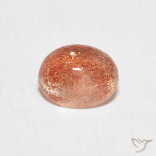 0.81ct 天然 グレープフルーツオレンジ サンストーン, 楕円形, 半透明