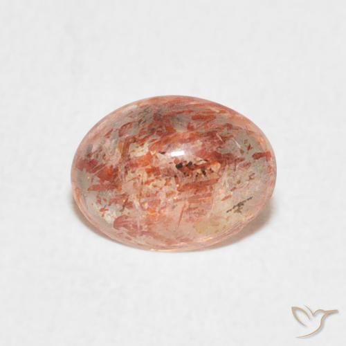 0.99ct 天然 ウォームオレンジ サンストーン, 楕円形, 半透明