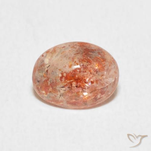 0.97ct 天然 ピーチオレンジ サンストーン, 楕円形, 半透明