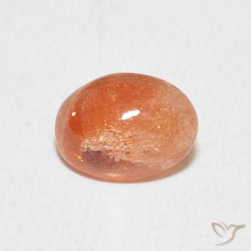 1.02ct 天然 ディープオレンジ サンストーン, 楕円形, 半透明