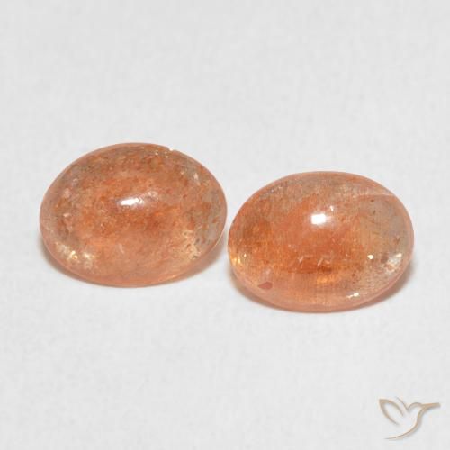 1.93ctw 天然 Medium Light-Orange サンストーン, 楕円形, 半透明