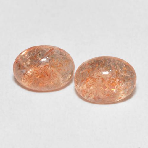 2.09ctw 天然 Medium Light-Orange サンストーン, 楕円形, 半透明