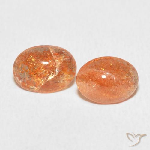 1.88ctw 天然 Medium Light-Orange サンストーン, 楕円形, 半透明
