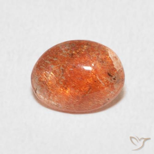 0.91ct 天然 鮮やかなオレンジ サンストーン, 楕円形, 半透明