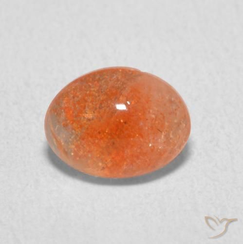 1.18ct 天然 ディープオレンジ サンストーン, 楕円形, 半透明