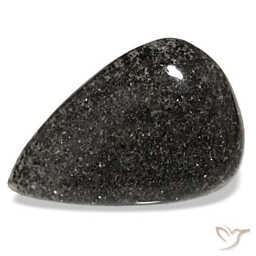 34.68ct 黒 サンストーン, 洋梨の形, 半透明