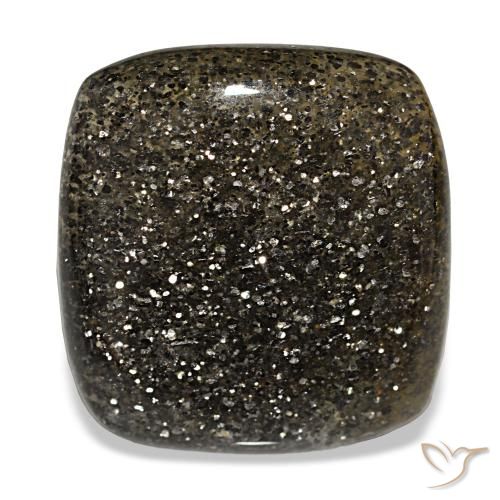 31.17ct 黒 サンストーン, クッション, 半透明