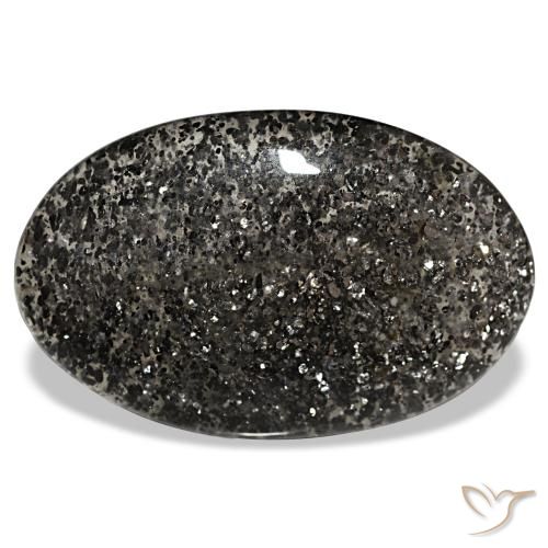 25.54ct 黒 サンストーン, 楕円形, 半透明