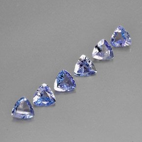 カラットの天然バイオレットブルータンザナイト（4.6×4.5 mm・トリリアント）