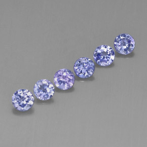 カラットの天然青みがかったバイオレットタンザナイト（3.99 mm・ラウンドカット）