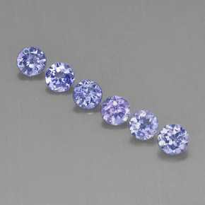 カラットの天然青みがかったバイオレットタンザナイト（3.99 mm・ラウンドカット）