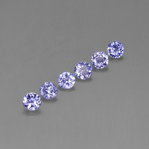 カラットの天然青みがかったバイオレットタンザナイト（3.96 mm・ラウンドカット）