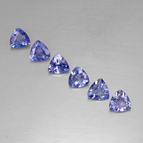 カラットの天然バイオレットブルータンザナイト（4.5×4.4 mm・トリリアント）