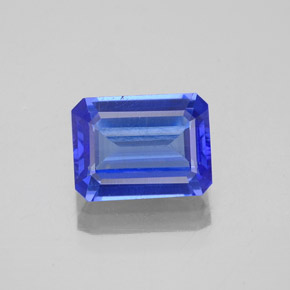 1.63カラットの天然バイオレットブルータンザナイト（8.2×6.1 mm・エメラルドカット）