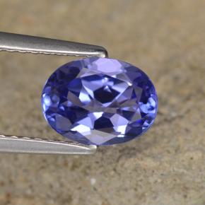 1.39カラットの天然濃いバイオレットブルータンザナイト（8.3×6.2 mm・オーバルカット）