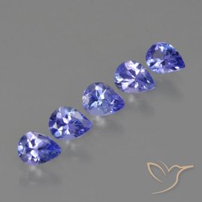 1.53カラットの天然濃いバイオレットブルータンザナイト（5×3.9 mm・洋梨の形）
