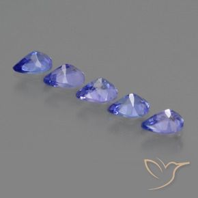 1.53カラットの天然濃いバイオレットブルータンザナイト（5×3.9 mm・洋梨の形）