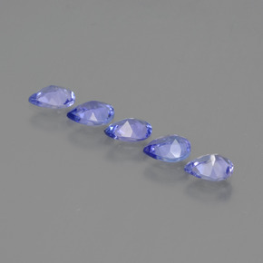 1.43カラットの天然濃いブルータンザナイト（5.1×3.9 mm・洋梨の形）