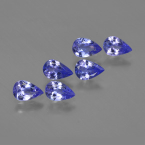 2.28カラットの天然バイオレットブルータンザナイト（6×4 mm・洋梨の形）