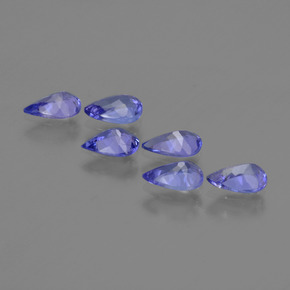 2.28カラットの天然バイオレットブルータンザナイト（6×4 mm・洋梨の形）
