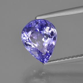 2.35カラットの天然バイオレットタンザナイト（9.2×7.3 mm・洋梨の形）