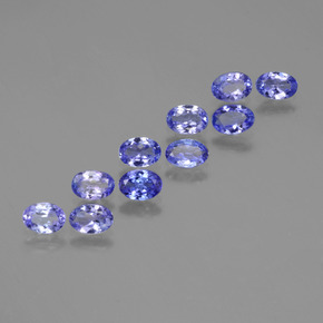 3.96カラットの天然濃いバイオレットブルータンザナイト（5.8×4 mm・オーバルカット）