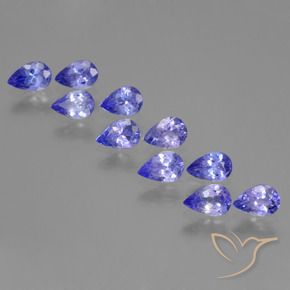3.77カラットの天然濃いバイオレットブルータンザナイト（5.8×3.9 mm・洋梨の形）