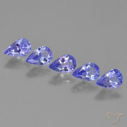 2.11カラットの天然エレクトリックブルータンザナイト（6×4 mm・洋梨の形）