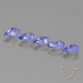 2.11カラットの天然エレクトリックブルータンザナイト（6×4 mm・洋梨の形）