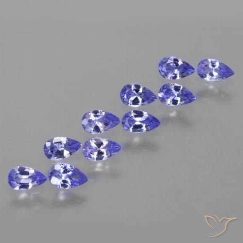2.20カラットの天然濃いバイオレットブルータンザナイト（5×3.1 mm・洋梨の形）