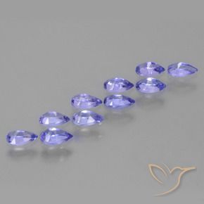 2.20カラットの天然濃いバイオレットブルータンザナイト（5×3.1 mm・洋梨の形）