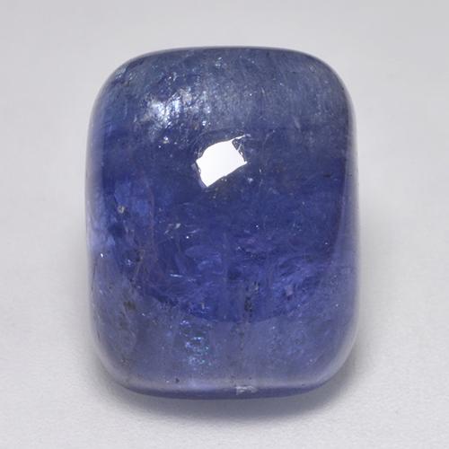 18.34カラットの天然ミディアムネイビーブルータンザナイト（15.8×12.2 mm・クッションカット）
